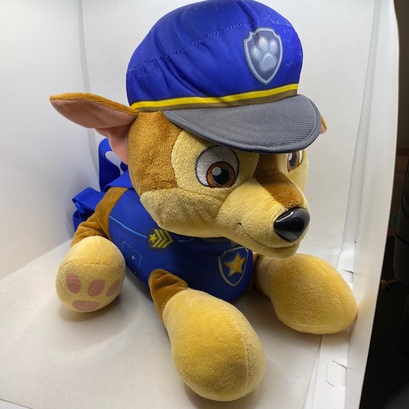 Nickelodeon Paw Patrol Chase 12” Soft Plush Stuffed Dog Backpack - Picture 1 of 9